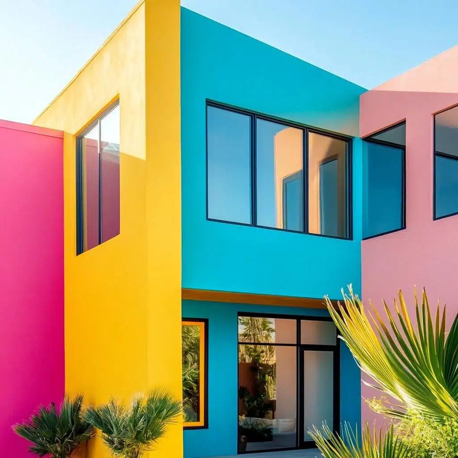 Fachada colorida moderna
